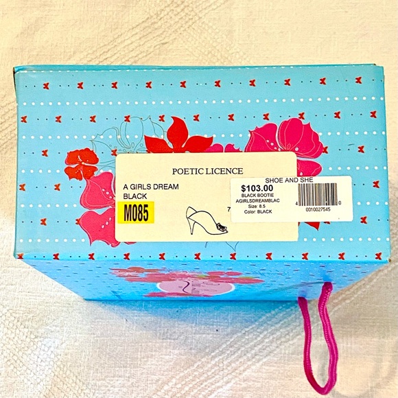 Poetic License A Girls Dream Black Bootie Heels Womens US8.5 EU39.5 - Picture 3 of 16